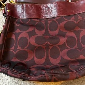 Coach Burgundy Signature Shoulder Bag